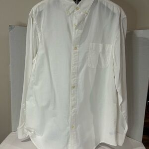 Chaps White Casual Button Down Shirt, Color White and Size XL
